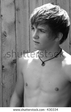 stock photo Casual teen boy