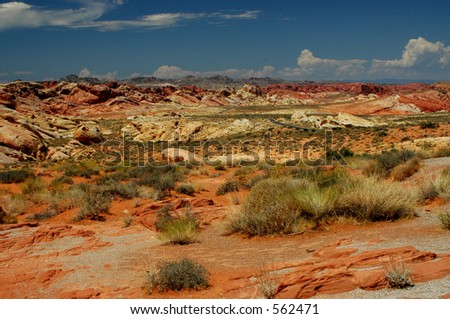 Rolling hills of rock and sand in the Valley of Fire