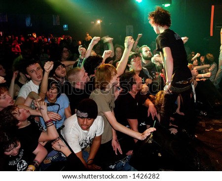 Young crowd at a local punk rock show