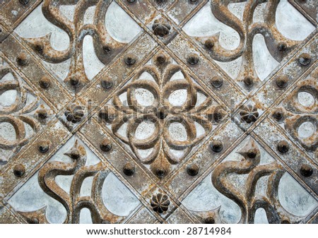 A gothic ornament of a medieval church door