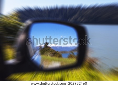 car rear view mirror speed motion effect