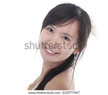 young Asian woman smiling face