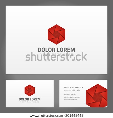 Business card design and abstract creative icon. Vector design template.