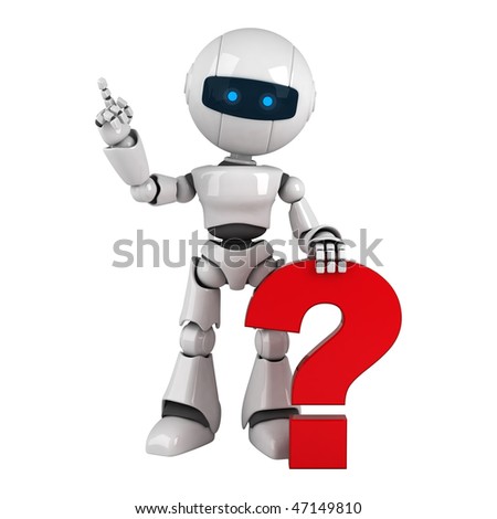 funny question. stock photo : Funny white