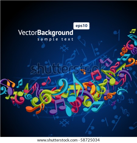 Music Backgrounds on Colorful Music Background With Fly Notes Stock Vector 58725034