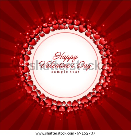 vector Round hearts frame Valentine 39s day or Wedding vector background