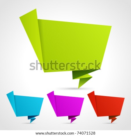 Abstract origami speech bubble vector backgrounds set Eps 10. Abstract origami speech bubble vector backgrounds set Eps 10.