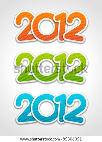  Logo Design 2012 on Stock Vector   Happy New Year 2012 3d Message Applique Vector Design
