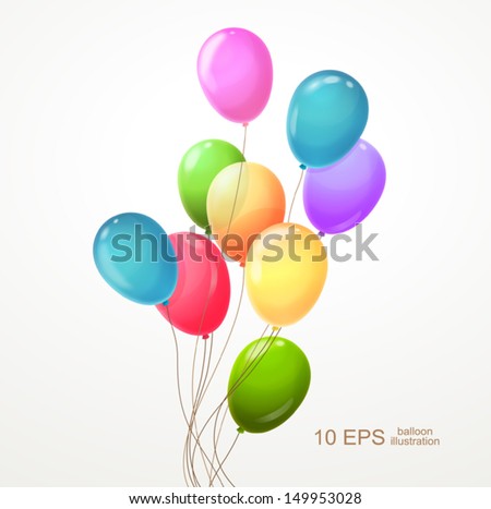 Background with multicolored balloons. Vector 10 EPS.