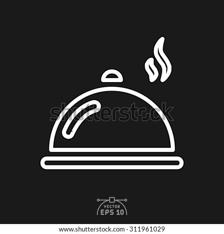 Flat icon of food warmer dish.