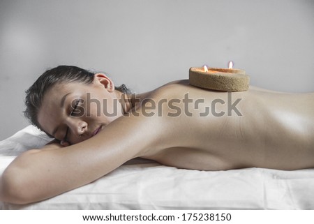 Beauty.Wellness - woman receiving body or back massage in spa