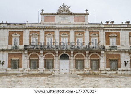Palace of Aranjuez, Madrid, Spain, is one of the residences of the Spanish Royal Family