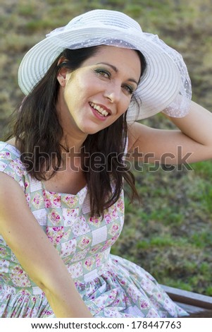 Woman gardening. Mature girl gardening in her backyard. spring season, rural scene