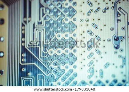 Hardware. Motherboard, computer and electronics modern background