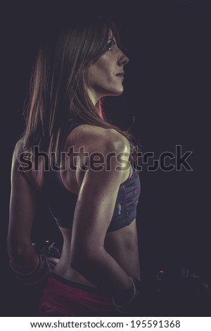 Boxer, Female Athlete with boxing gloves