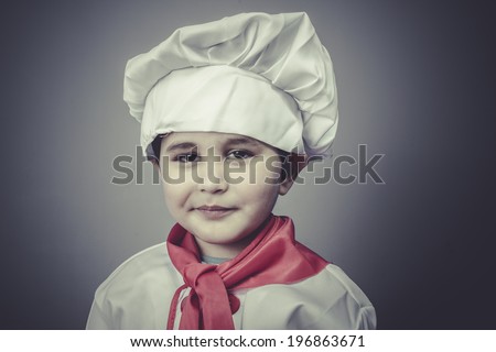 joy child dress funny chef, cooking utensils