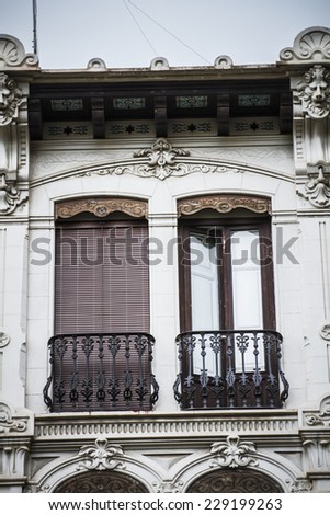 old balcony, Spanish city of Valencia, Mediterranean architecture