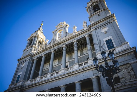 Almudena Cathedral, located in the area of the Habsburgs, classical architecture