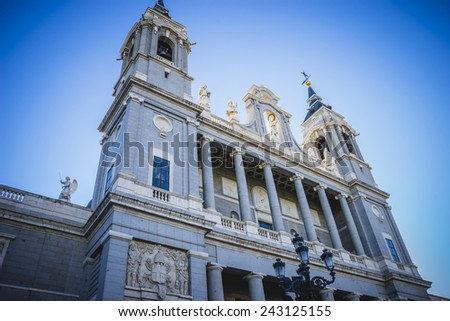 Almudena Cathedral, located in the area of the Habsburgs, classical architecture