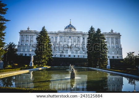 Sabatini Gardens in the Royal Palace in Madrid, classical architecture