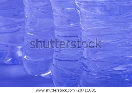 Picture of a bottle of water. Plastic material.