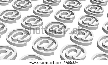 Email symbols illustration over white background