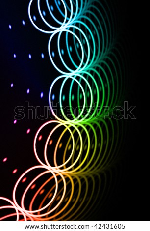 Rainbow background, vivid colors with circles.