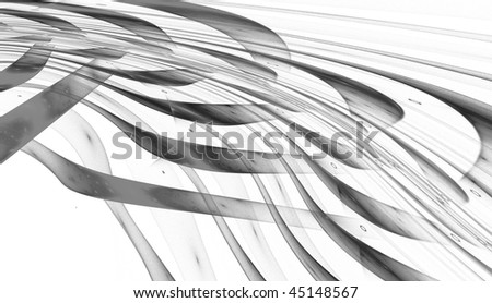 Abstract black and white waves and random circles