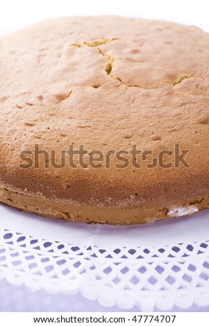 Cake base over white background