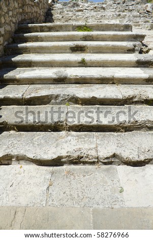 stone stairs castle Denia, Spain