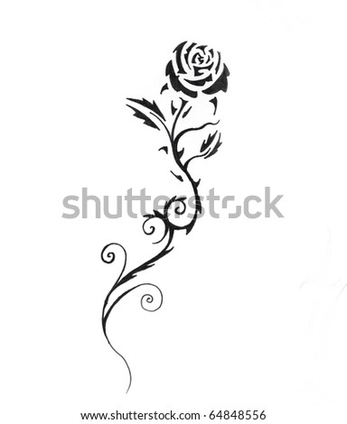 stock photo Sketch of tattoo art black rose