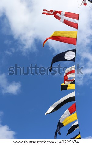 Different Flags on a Fisher Boat in Norway