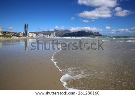 Beach of Strand in False Bay. South Africa