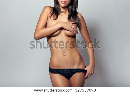 attractive glamour woman nude slim body