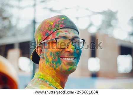 Ukraine, Kharkov, June 21, 2015. Holli Indian Festival of Colors. Indian man