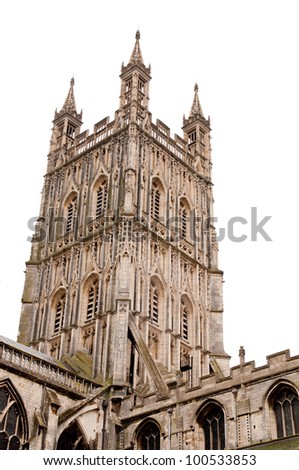 stunning view of Gloucester Cathedral, England (United Kingdom) (isolated on white background)