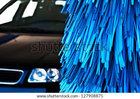automatic car wash brushes (shallow DOF)