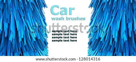 automatic car wash brushes (isolated on white background)