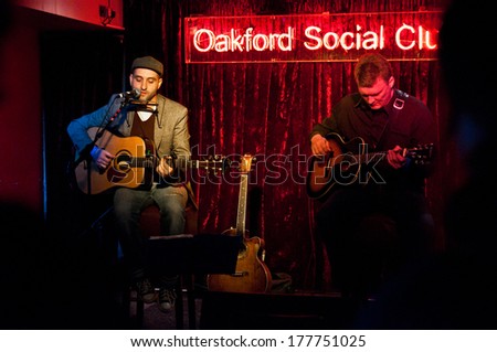 READING - APRIL 27, 2013: Steve Morano performs at The Oakford Social Club in Reading, UK on April 27, 2013. Are You Listening? is a new, one day multi venue music festival supporting Reading Mencap.
