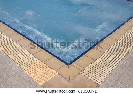 blue and beautiful jacuzzi pool (switched on)