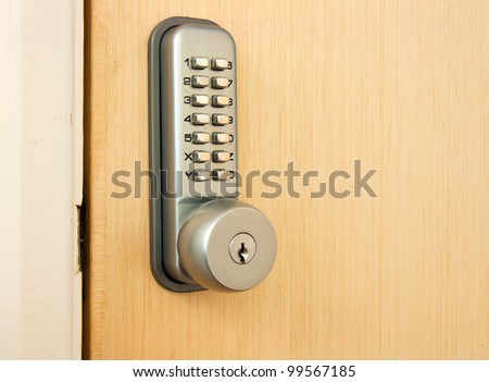 door lock with keypad outside laboratory room