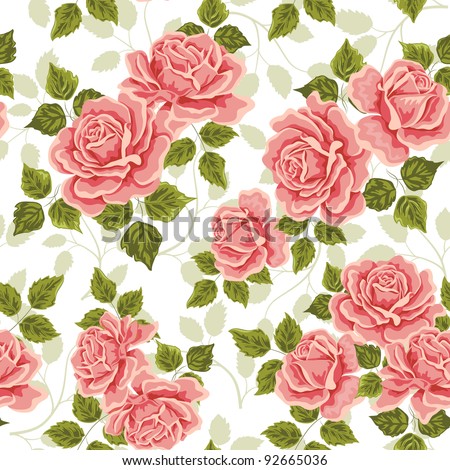 Seamless Wallpaper Pattern With Roses Stock Vector Illustration