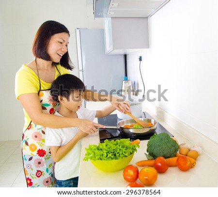 Asian Family cooking Kitchen Lifestyle