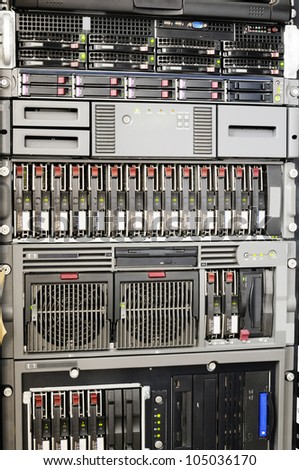 Rack mounted network system storage and servers