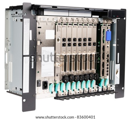 Phone switch system with rack mount kit isolated on white