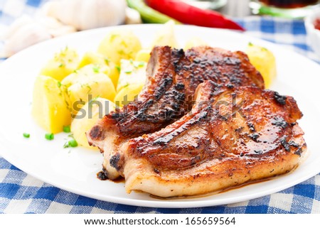 Fried pork loin with potato