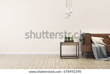 White room with a sofa. Living room interior. Scandinavian interior. -3d rendering