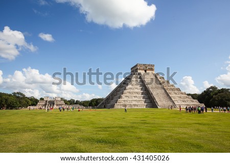 Chichen Itza, Yucatec Maya, a large pre-Columbian city built by the Maya people of the Terminal Classic period.