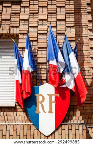 RF french sign and french flags