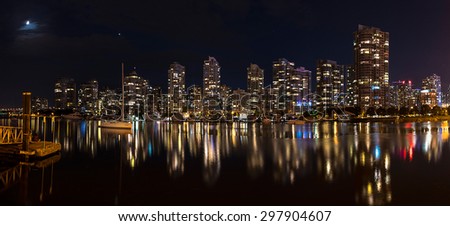 City lights night panorama